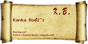 Kanka Boáz névjegykártya